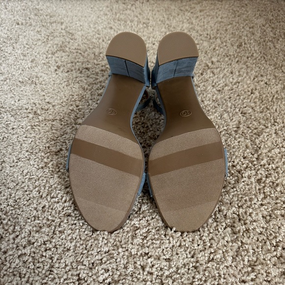 Baby Blue Block Heel Sandals - Picture 4 of 5